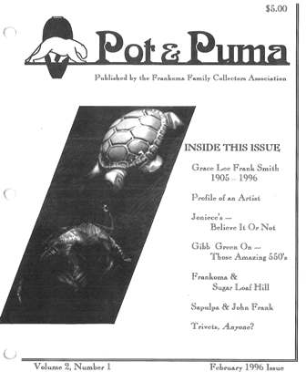 Frankoma Collectors Club newsletter, vol 2 No 1, February 1996