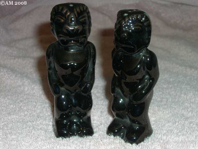 Tiki God shakers glazed onyx black