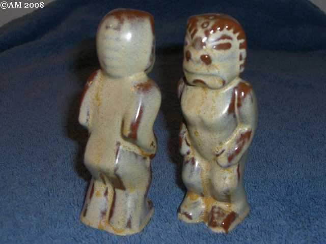 Tiki God shakers glazed desert gold