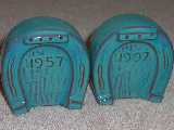 1957 Celebration Horseshoes glazed turquoise