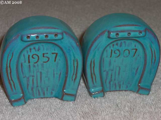 1957 Celebration Horseshoes glazed turquoise